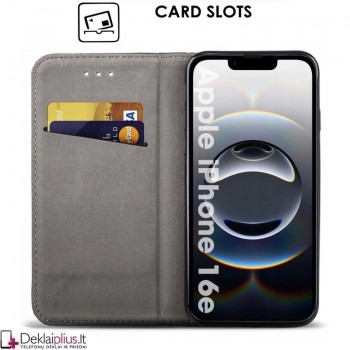 Telone dirbtinės odos dėklas - juodas (Apple Iphone 16e/Iphone 17e) Telone dirbtinės odos dėklas - juodas (Apple Iphone 16e/Iphone 17e)